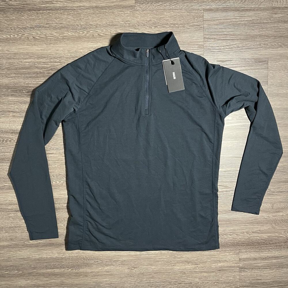 HAUS Performance Airknit Quarter Zip Men's S Navy Lyocell Stretch Pullover NWT